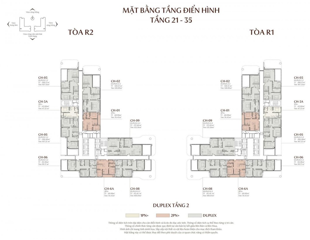 Mặt bằng căn hộ tầng 21-35 Meyhomes Galleria Hoàng Mai (còn gọi là Galleria Hoàng Mai) vị trí mở bán